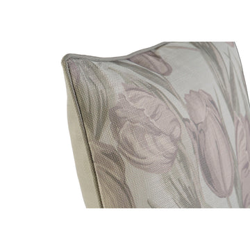 Nahaufnahme: Gedrucktes Home ESPRIT Kissen mit Tulpenmuster und Textur.