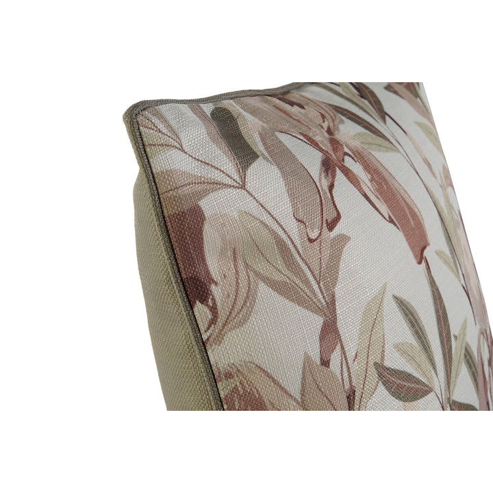 Nahaufnahme: Gedrucktes Esprit Home Kissen mit botanischem Blätter Design und Textur.
