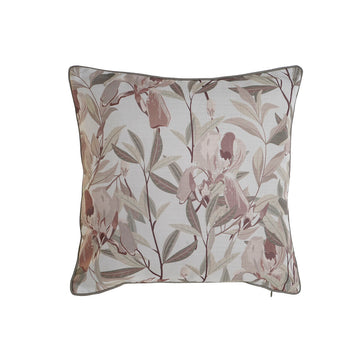 Gedrucktes ESPRIT Home Kissen, 45x45 cm. Blumendesign in Braun-, Grün- und Rosatönen.