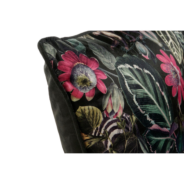 Gedrucktes Esprit Home Kissen mit Blumenmuster. Chic Kissen Design mit pinken Blumen und grünen Blättern.