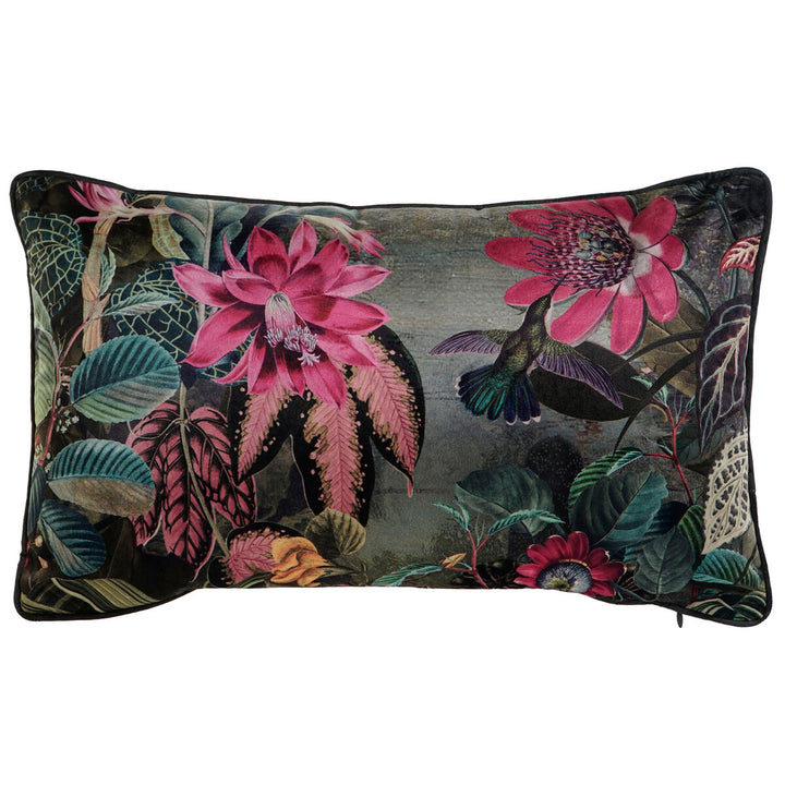 Gedrucktes Home Kissen von ESPRIT mit Blumenmuster und Kolibri für ein schickes Ambiente.