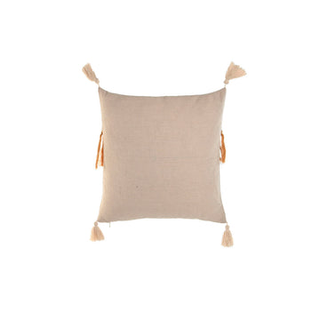 Senffarbenes ESPRIT Home Kissen mit Quasten, 45x45 cm. Dekokissen.
