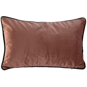 Hellrosa ESPRIT Kissen mit schwarzer Borte, 50 x 15 x 30 cm. Weiche Textur.