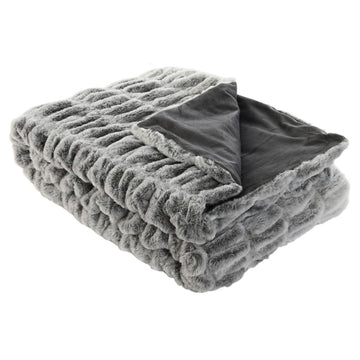 Graue ESPRIT Home Decke mit weicher Textur und glatter, dunkler Unterseite.