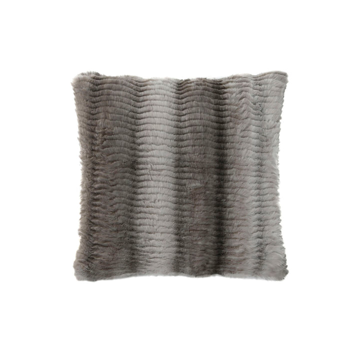 Graues ESPRIT Home Kissen mit Fellstruktur, 45x45 cm. Dekokissen.