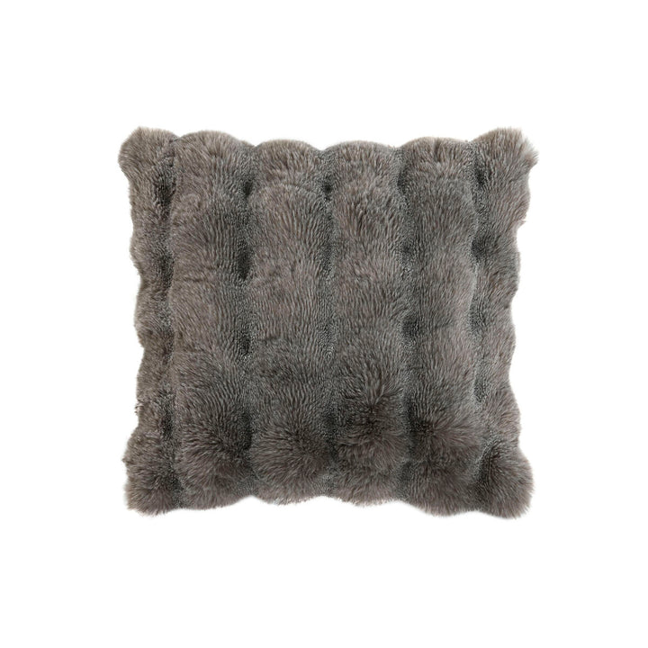Graues Esprit Home Kissen mit Knopfheftung und weicher Textur, 45x45 cm.