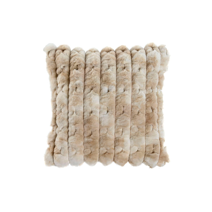 Beige ESPRIT Home Kissen mit weicher Textur und Streifenmuster, 45x45 cm.
