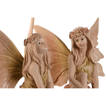 Bunte ESPRIT Deko-Figur Home (2 Stück) mit filigranen Flügeln und Blumenkränzen.