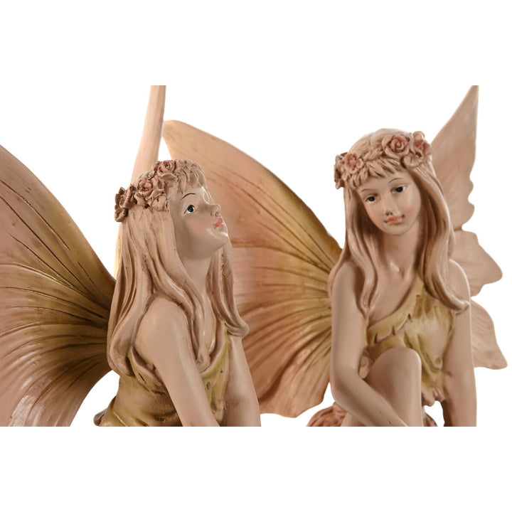 Bunte ESPRIT Deko-Figur Home (2 Stück) mit filigranen Flügeln und Blumenkränzen.