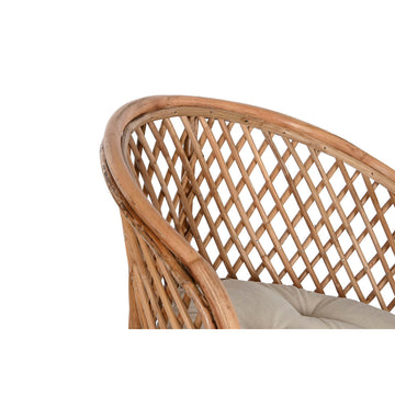 Detailansicht Hocker Home ESPRIT mit Naturweben und Sitzkissen - homely Family Shop