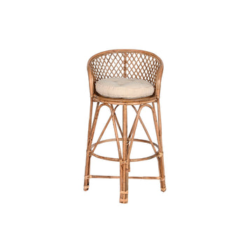 Natürlicher Hocker Home ESPRIT mit Webmuster und Kissen - homely Family Shop