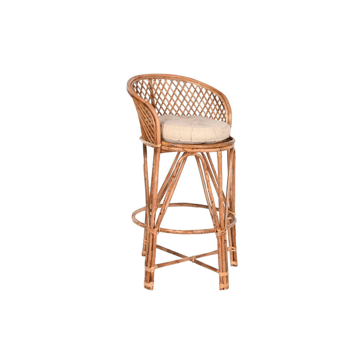 Natürlicher ESPRIT Hocker mit Rattan und Sitzkissen - homely Family Shop