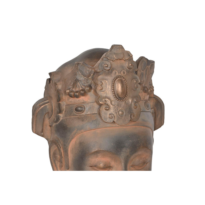 Braune Buddha Deko-Figur mit orientalischem Design und detaillierter Krone.