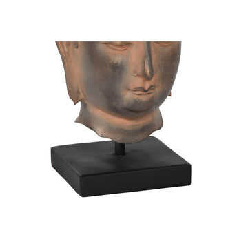 Braune Buddha Deko-Figur auf schwarzem Sockel. Orientalische Home Deko.