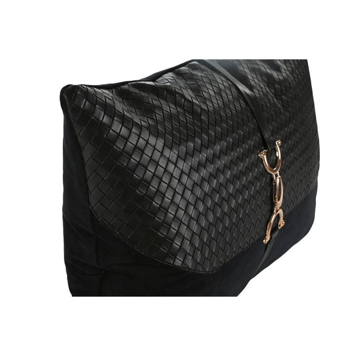 Schwarzes Kissen mit Gold-Akzent und Webmuster von ESPRIT Home. Elegantes Deko-Kissen.