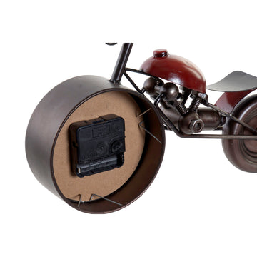 Rotes Metall Motorrad Uhr. Vintage Kristall Holz Uhr.