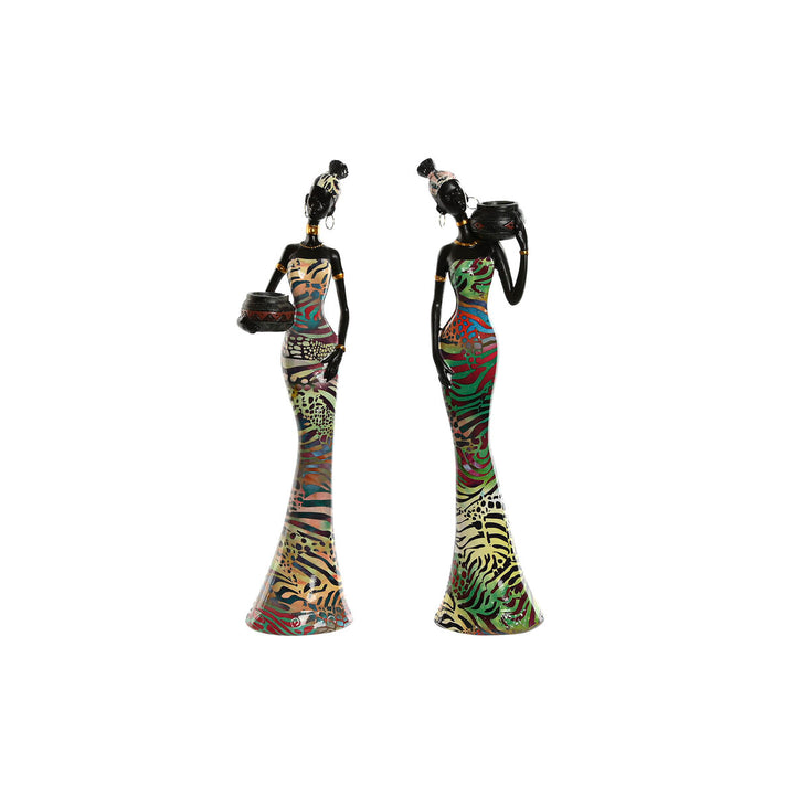 Bunte Esprit Home Deko-Figuren: Afrikanerin mit Topf, 38.5cm hoch. Kulturelle Dekoration.