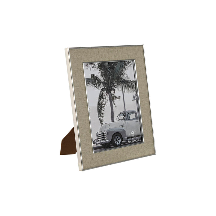Silberfarbener Fotorahmen Home ESPRIT mit Kristall-Design. Romantischer Bilderrahmen aus Polystyrol.