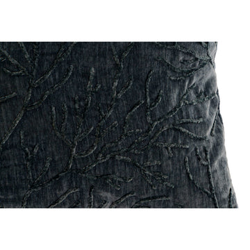 Marineblaues ESPRIT Home Kissen mit mediterranem Korallen-Zweig Muster.