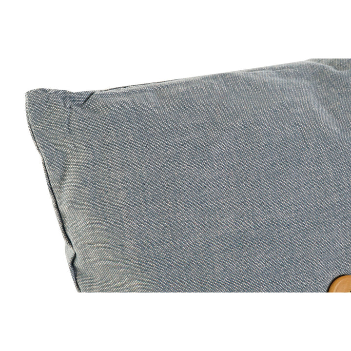 Nahaufnahme: Blau-Beiges Esprit Home Kissen mit mediterranem Stil und Textur.