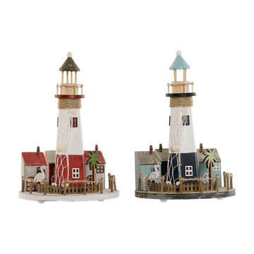 Leuchtende Holz Leuchttürme mit Häusern für maritime Deko - homely Family Shop