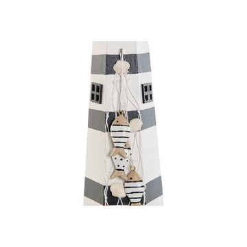 Dekorativer Holz Leuchtturm mit Fischen und Muscheln - homely Family Shop