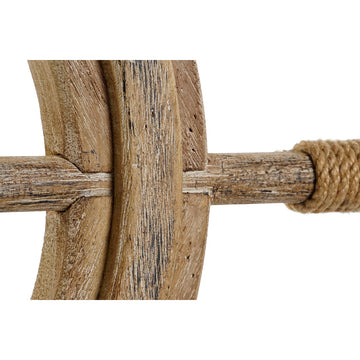 Detailaufnahme: Wanddekoration aus Holz mit Seil, Antik-Look - homely Family Shop