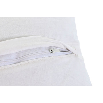 Detailaufnahme: Weißes Esprit Kissen mit Reißverschluss. Mediterraner Kissenbezug.