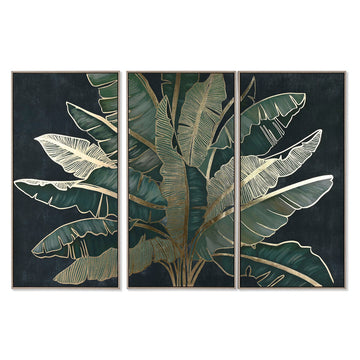 Home ESPRIT Palmen Tropical Bilderset mit Goldakzenten - homely Family Shop