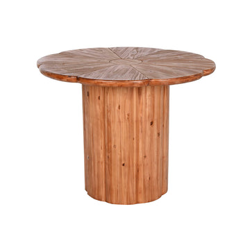 Natürlicher Holz Esstisch, rundes Design, Holzstruktur - homely Family Shop