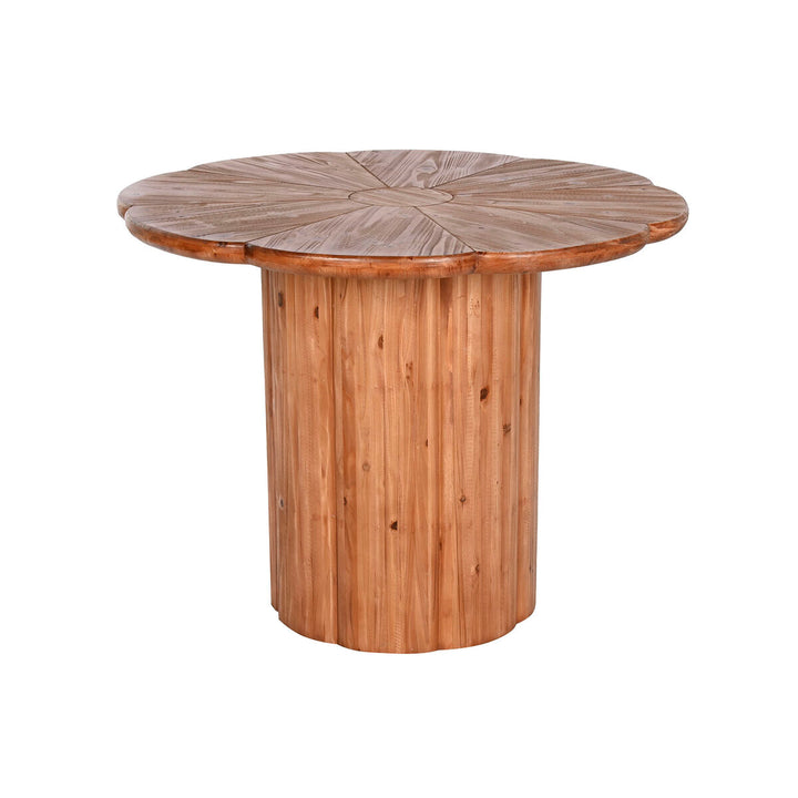 Natürlicher Holz Esstisch, rundes Design, Holzstruktur - homely Family Shop