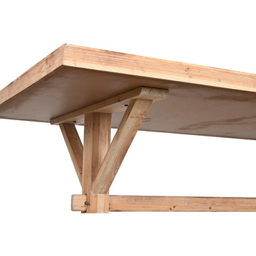 Detailansicht Esstisch aus natürlich Holz mit Tischbeinen - homely Family Shop
