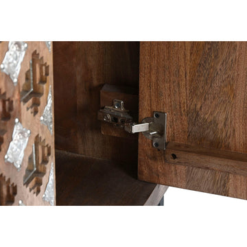 Nahaufnahme von braunem Schrank mit silbernem Beschlag - homely Family Shop