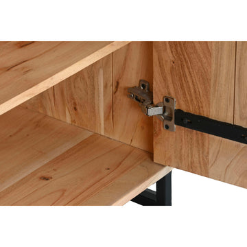 Detailaufnahme Holz Anrichte ESPRIT mit Regalen und braunen Türen - homely Family Shop
