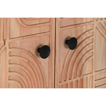 Nahaufnahme der braunen Anrichte Home ESPRIT mit geometrischen Mustern - homely Family Shop