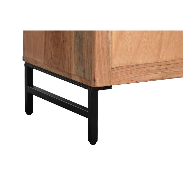 Detailaufnahme: Braune Anrichte mit schwarzen Metallfüßen - homely Family Shop