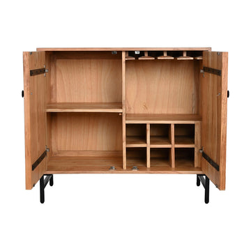 Offene braune Anrichte mit Weinregal und Fächern - homely Family Shop