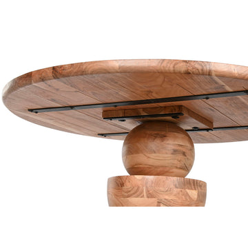 Detailansicht Esstisch aus Akazienholz mit runder Form - homely Family Shop