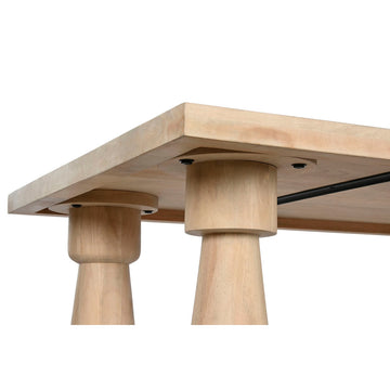 Detailansicht Esstisch aus Mango-Holz mit zylindrischen Beinen - homely Family Shop