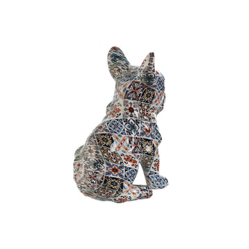 Bunte Deko-Figur Hund im mediterranen Stil mit Mosaikmuster.