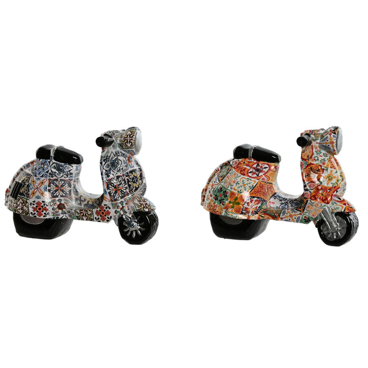 Bunte Esprit Home Deko-Scooter im mediterranen Stil. Keramik Figuren, 14 x 8 x 11 cm.