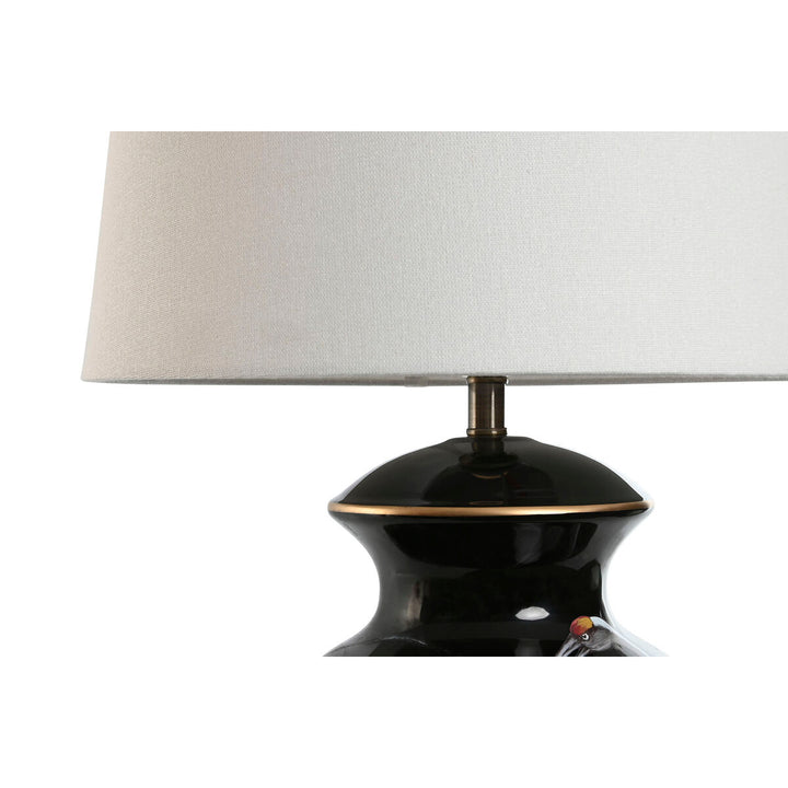 Schwarze Keramik Tischlampe mit goldenen Akzenten - homely Family Shop