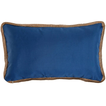 Blaues ESPRIT Kissen, 50x30 cm, mit gewebter Bordüre für ein gemütliches Zuhause.
