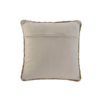Beige Home ESPRIT Boho Kissen 45x45 cm mit braunem Rand.