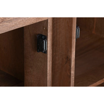 Detailaufnahme braune Anrichte Home ESPRIT mit Holzstruktur und Scharnieren - homely Family Shop