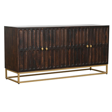 Dunkle Holz Anrichte mit goldenem Metallfuß - homely Family Shop