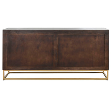 Dunkles Holz Anrichte auf goldenem Metallgestell - homely Family Shop
