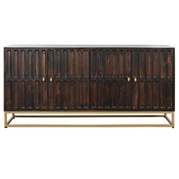 Dunkles Holz Anrichte Home ESPRIT mit goldenem Metallfuß - homely Family Shop