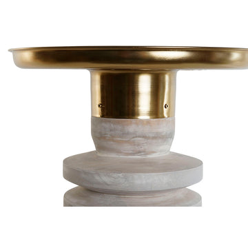 Home ESPRIT Beistelltisch: Goldene Metallplatte, weißes Holz - homely Family Shop