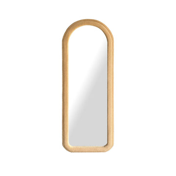 Braun Wandspiegel mit Samt-Rahmen im Scandi-Stil - homely Family Shop
